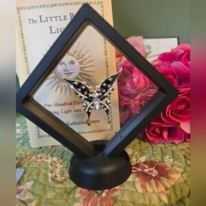 Black Butterfly Brooch W Memory Frame